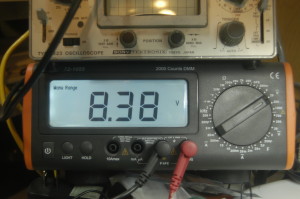 DC-DC converter output voltage before adjustment.